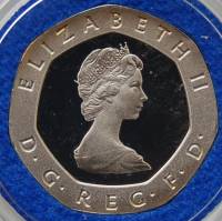 (№1982kmp2) Монета Великобритания 1982 год 20 Pence (Роза Тюдоров - Серебро Piedfort)
